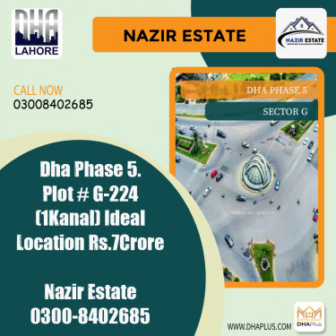 1 Kanal Residential Plot for Sale in Sector G, DHA Phase 5, Lahore - (BP-49487)