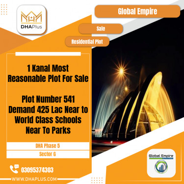 1 Kanal Residential Plot for Sale in Sector G, DHA Phase 5, Lahore - (BP-49681)