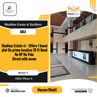 1 Kanal Residential Plot for Sale in Sector T, DHA Phase 8, Lahore - (BP-49795)