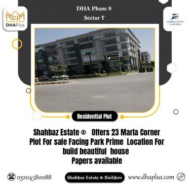 23 Marla Residential Plot for Sale in Sector T, DHA Phase 8, Lahore - (BP-49928)