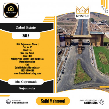 20 Marla Residential Plot for Sale in DHA Gujranwala, Gujranwala - (BP-50246)