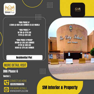 23.62 Marla Residential Plot for Sale in Sector L, DHA Phase 6, Lahore - (BP-50252)