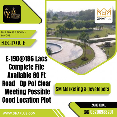 5 Marla Residential Plot for Sale in Sector E, DHA Phase 9 Town, Lahore - (BP-50296)