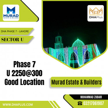 10 Marla Residential Plot for Sale in Sector U, DHA Phase 7, Lahore - (BP-50321)