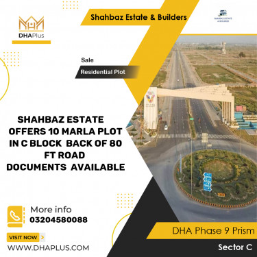 1 Kanal Residential Plot for Sale in Sector C, DHA Phase 9 Prism, Lahore - (BP-50348)