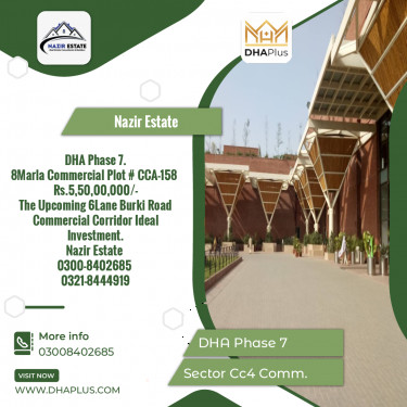 8 Marla Commercial Plot for Sale in Sector CC4 Commercial, DHA Phase 7, Lahore - (BP-50368)