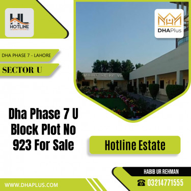 20 Marla Residential Plot for Sale in Sector U, DHA Phase 7, Lahore - (BP-50466)