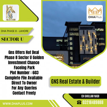 1 Kanal Residential Plot for Sale in Sector U, DHA Phase 8, Lahore - (BP-50540)