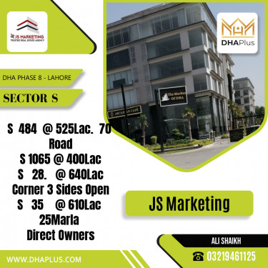 1 Kanal Residential Plot for Sale in Sector S, DHA Phase 8, Lahore - (BP-50579)
