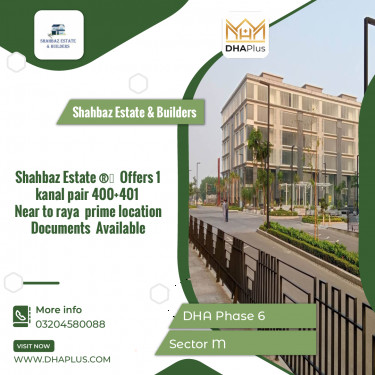 1 Kanal Residential Plot for Sale in Sector M, DHA Phase 6, Lahore - (BP-50731)