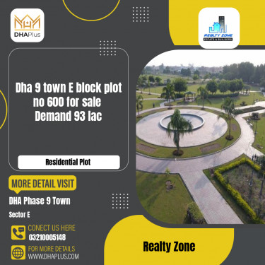 5 Marla Residential Plot for Sale in Sector E, DHA Phase 9 Town, Lahore - (BP-50893)