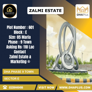 5 Marla Residential Plot for Sale in Sector E, DHA Phase 9 Town, Lahore - (BP-50916)