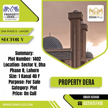 1 Kanal Residential Plot for Sale in Sector V, DHA Phase 8, Lahore - (BP-50951)