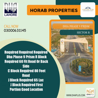 5 Marla Required Residential Plot in Sector R, DHA Phase 9 Prism, Lahore - (BP-51026)