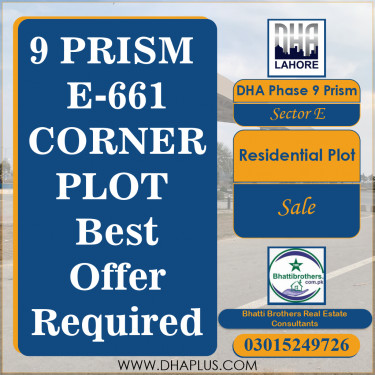 1 Kanal Residential Plot for Sale in Sector E, DHA Phase 9 Prism, Lahore - (BP-51027)
