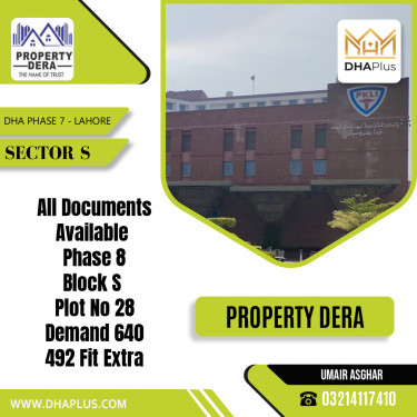 22 Marla Residential Plot for Sale in Sector S, DHA Phase 7, Lahore - (BP-51047)