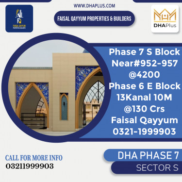 6 Kanal Residential Plot for Sale in Sector S, DHA Phase 7, Lahore - (BP-51059)