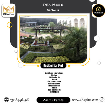 22 Marla Residential Plot for Sale in Sector A, DHA Phase 6, Lahore - (BP-51505)